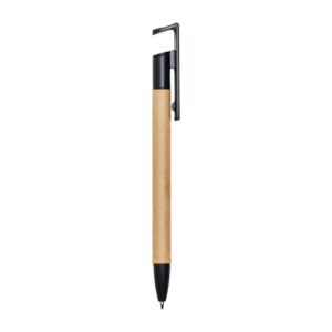 Caneta Ecológica com Suporte para Celular Personalizada Preto | Personalizado com Logo | Personizi