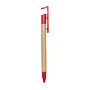 Caneta Ecológica com Suporte para Celular Personalizada Vermelho | Personalizado com Logo | Personizi