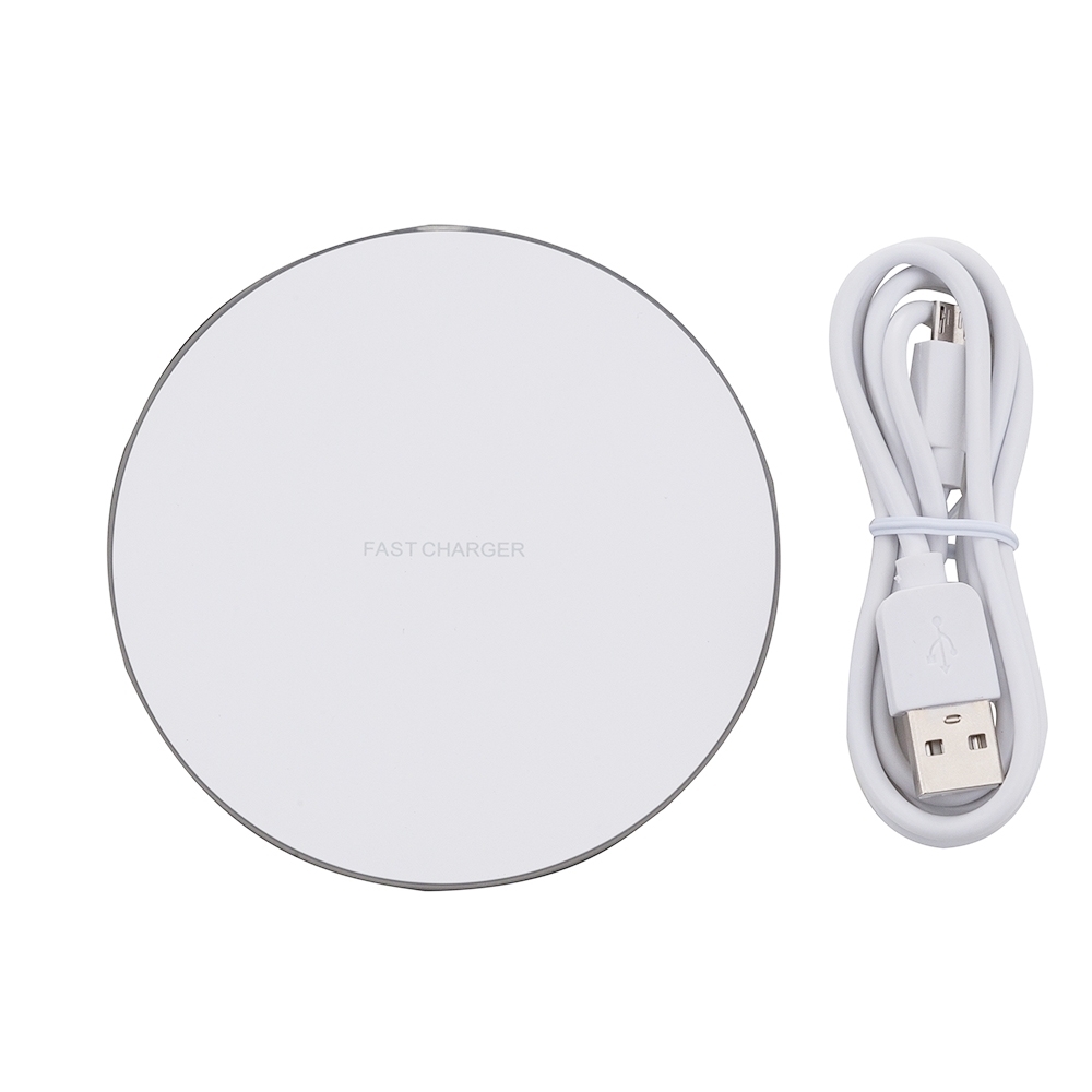 Carregador Rápido de Indução Redondo Personalizado Branco | Personalizado com Logo | Personizi