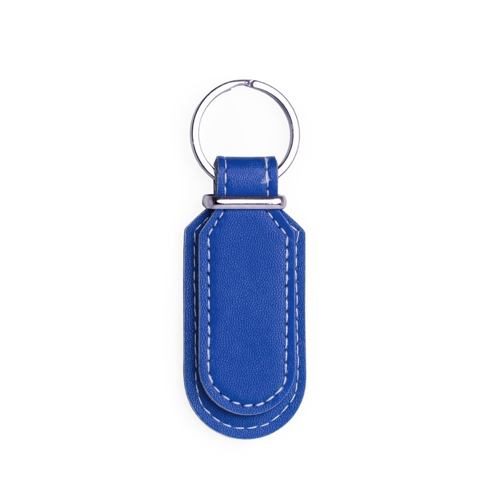 Chaveiro de Couro Sintético Personalizado Azul | Personalizado com Logo | Personizi