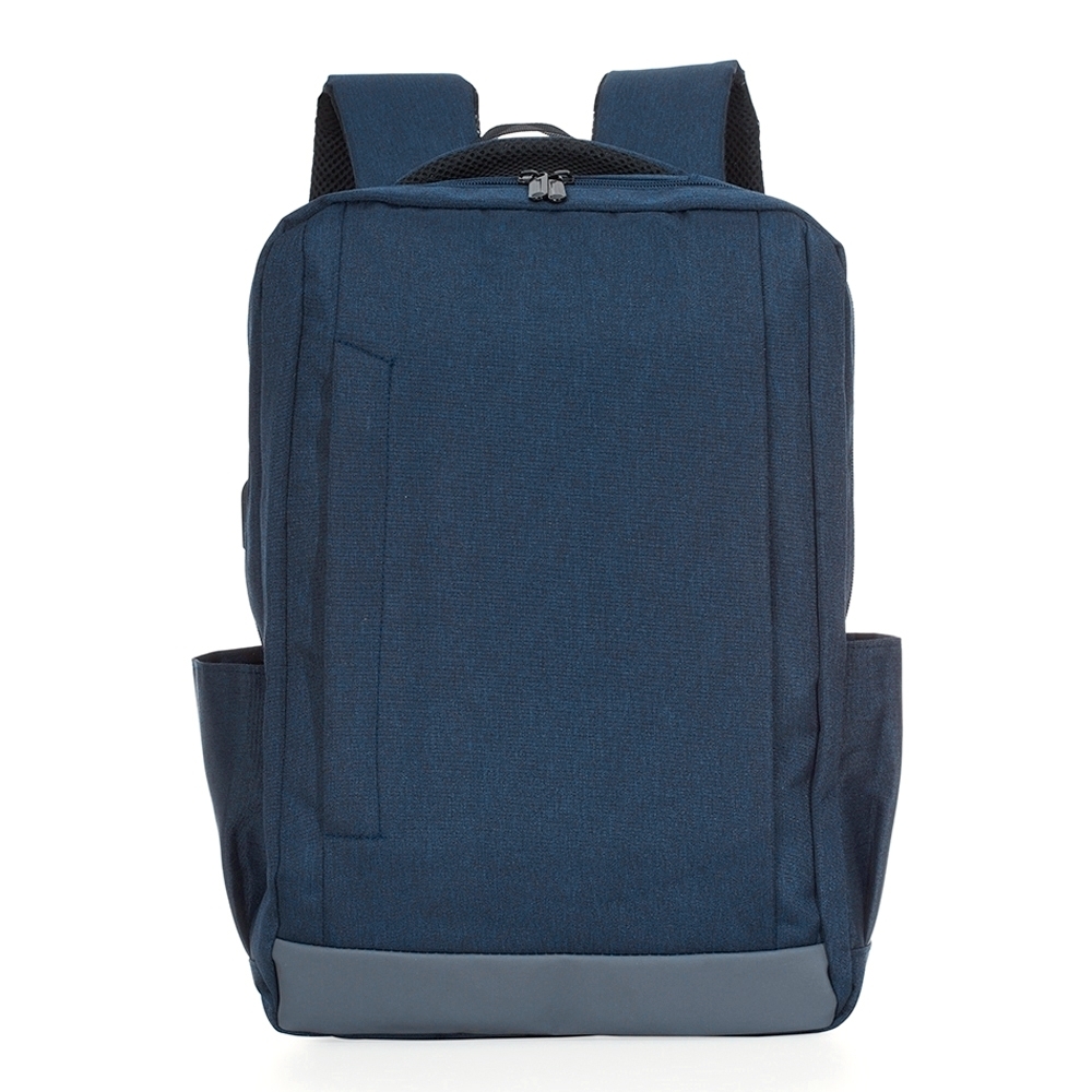 Mochila de Nylon USB 40x30cm Personalizada Azul | Personalizado com Logo | Personizi