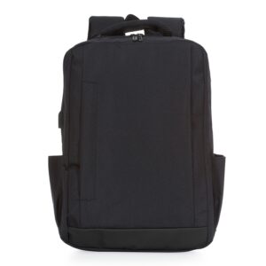 Mochila de Nylon USB 40x30cm Personalizada Preto | Personalizado com Logo | Personizi