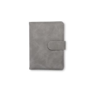 Porta-passaporte em Couro Sintético 15x11cm Personalizado Cinza | Personalizado com Logo | Personizi