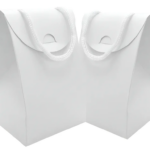 Kit 50uni Mini Sacola de Papel Branca 12x8x6cm | Personalizado com Logo | Personizi