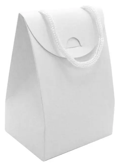 Kit 50uni Mini Sacola de Papel Branca 12x8x6cm Branco | Personalizado com Logo | Personizi