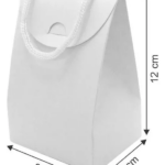 Kit 50uni Mini Sacola de Papel Branca 12x8x6cm | Personalizado com Logo | Personizi