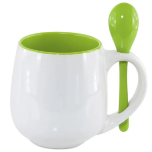 Caneca Branca Belly 350ml Personalizada Verde | Personalizado com Logo | Personizi