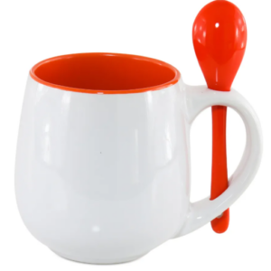 Caneca Branca Belly 350ml Personalizada Vermelho | Personalizado com Logo | Personizi