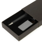 Kit Caneta e Chaveiro em Metal Retangular Personalizada | Personalizado com Logo | Personizi