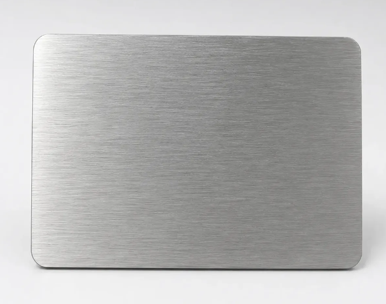 6 Placas de Aço Inox Escovado Inox | Personalizado com Logo | Personizi
