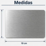 6 Placas de Aço Inox Escovado | Personalizado com Logo | Personizi