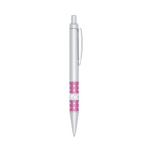 Caneta Plástica 14x4cm Personalizada Rosa | Personalizado com Logo | Personizi