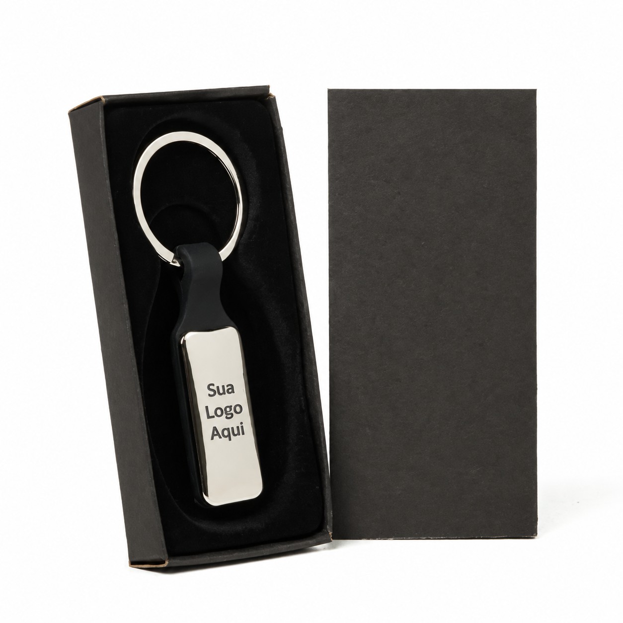 Chaveiro em Metal/Pu Prata/Preto Personalizado Única | Personalizado com Logo | Personizi