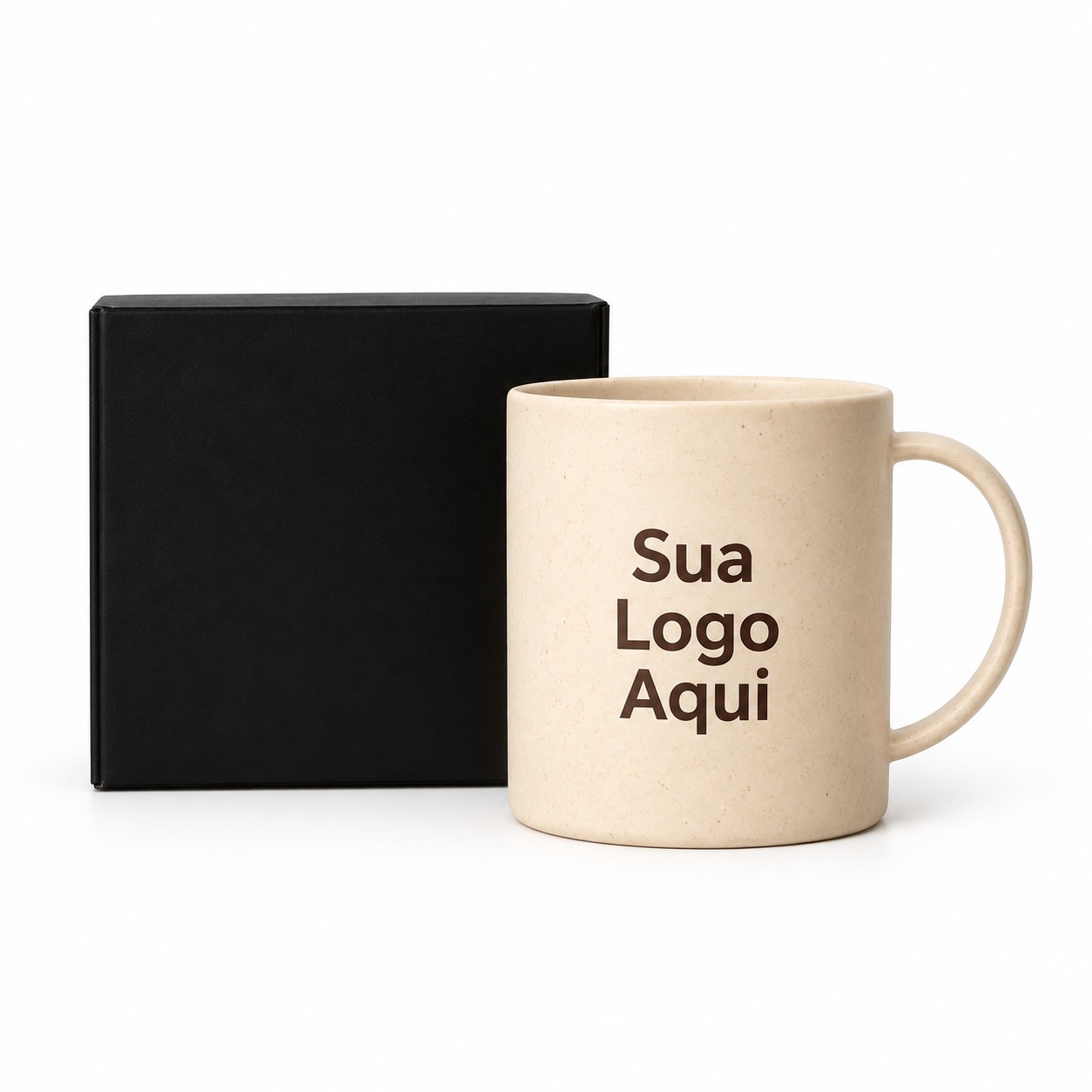 Caneca em Fibra de Bambu com Caixa 350ml Personalizada Única | Personalizado com Logo | Personizi