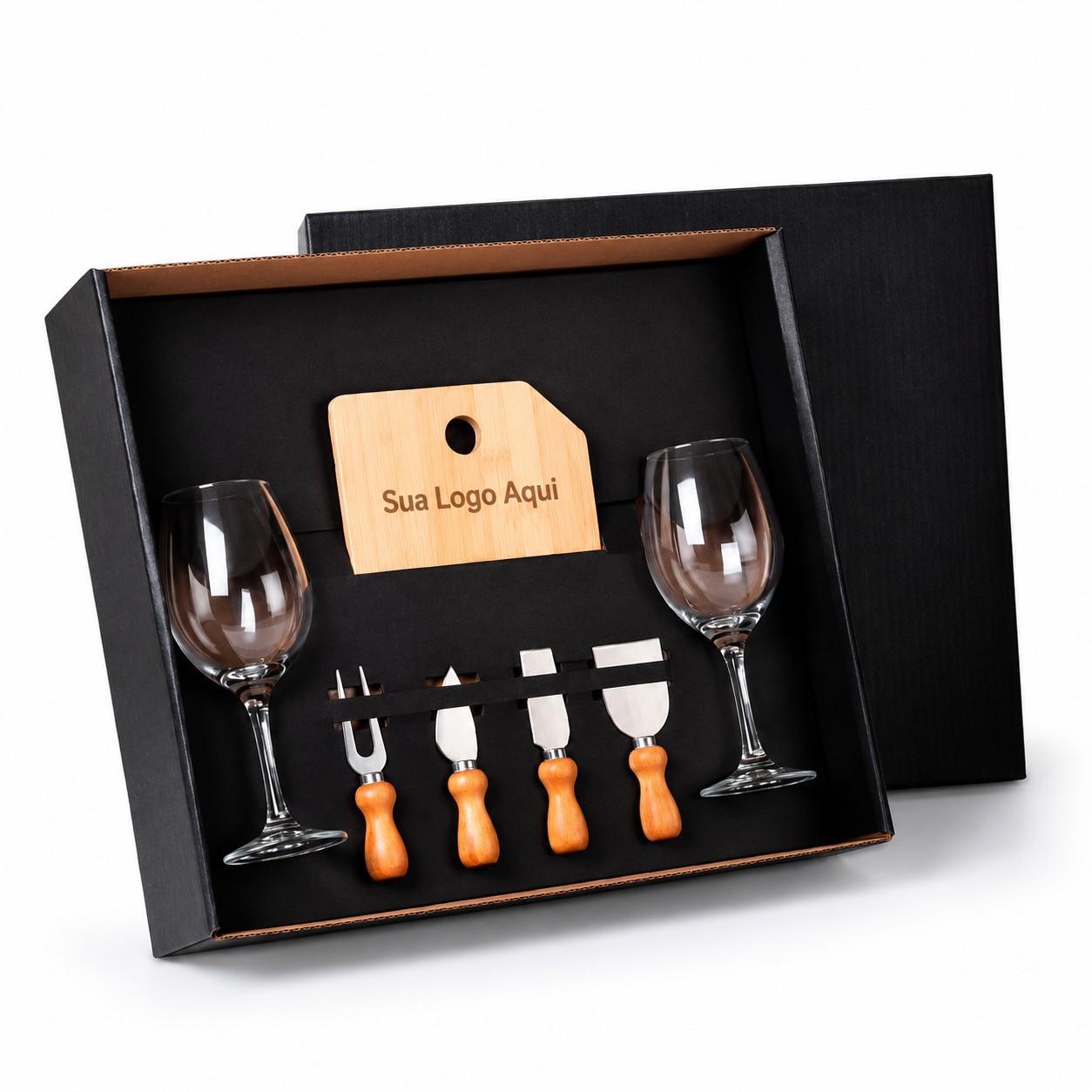 Kit Queijo e 7 Pçs 32x17cm Personalizado Vinho | Personalizado com Logo | Personizi