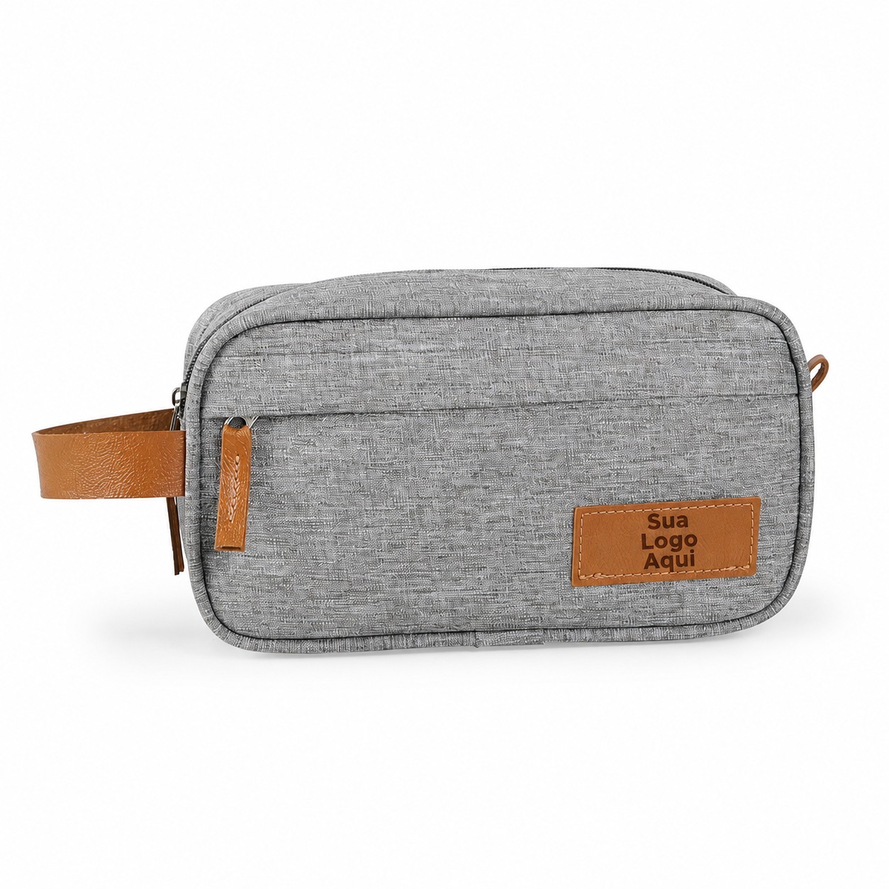 Necessaire de Poliéster 22x12cm Personalizada Prateado | Personalizado com Logo | Personizi