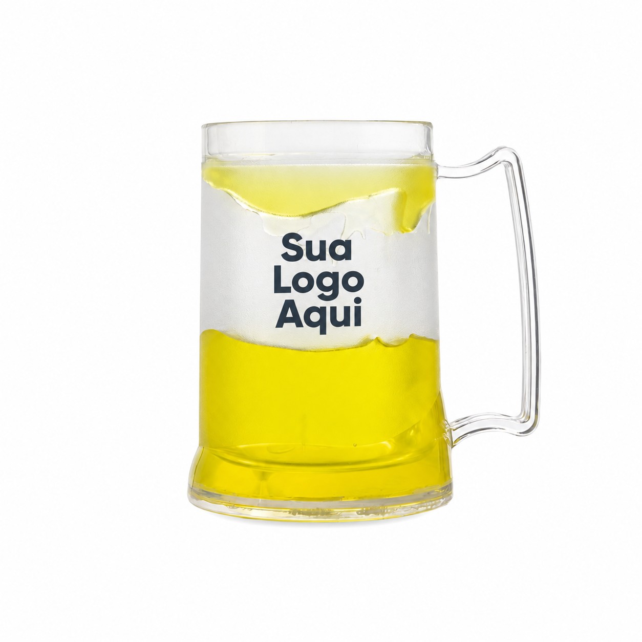 Caneca Acrílica c/ Gel 400ml Personalizada Amarelo | Personalizado com Logo | Personizi