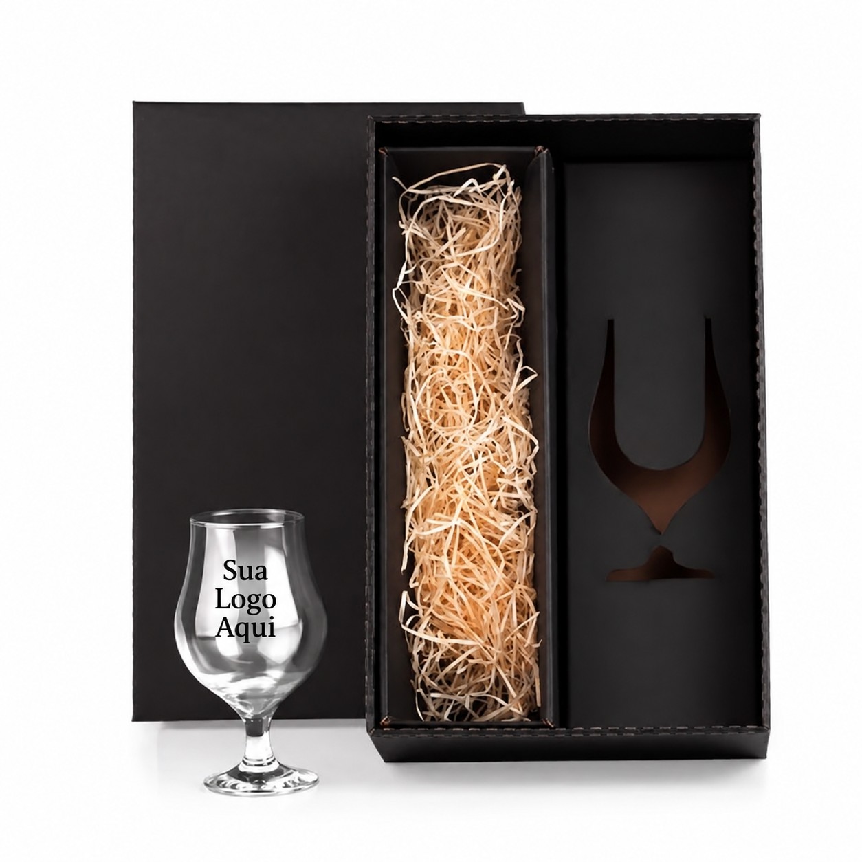 Copo de Vidro p/ Cerveja 400ml 1 Pç com Espaço para a Garrafa Personalizada Única | Personalizado com Logo | Personizi