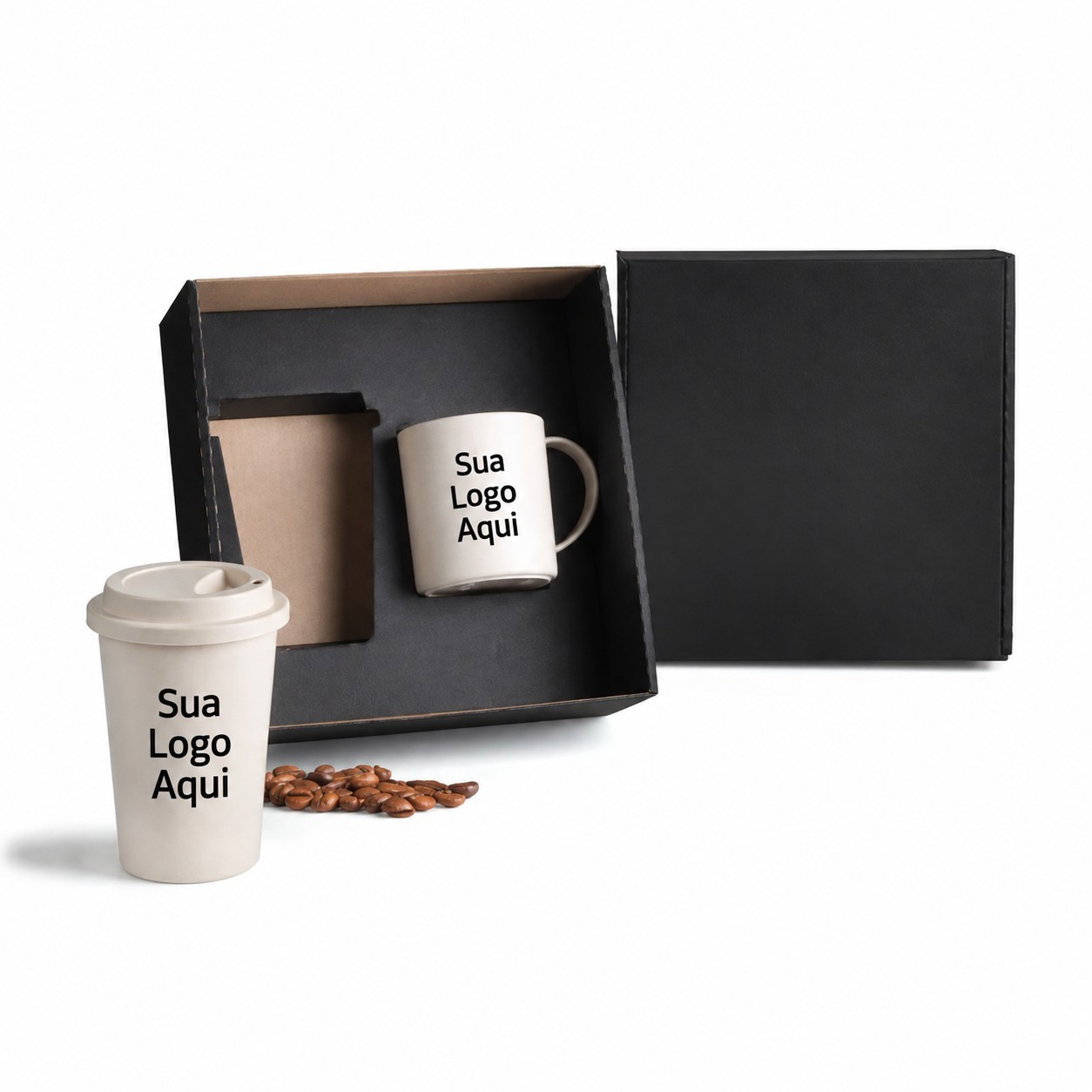 Kit com Copo e Caneca em Fibra de Bambu Personalizada Única | Personalizado com Logo | Personizi