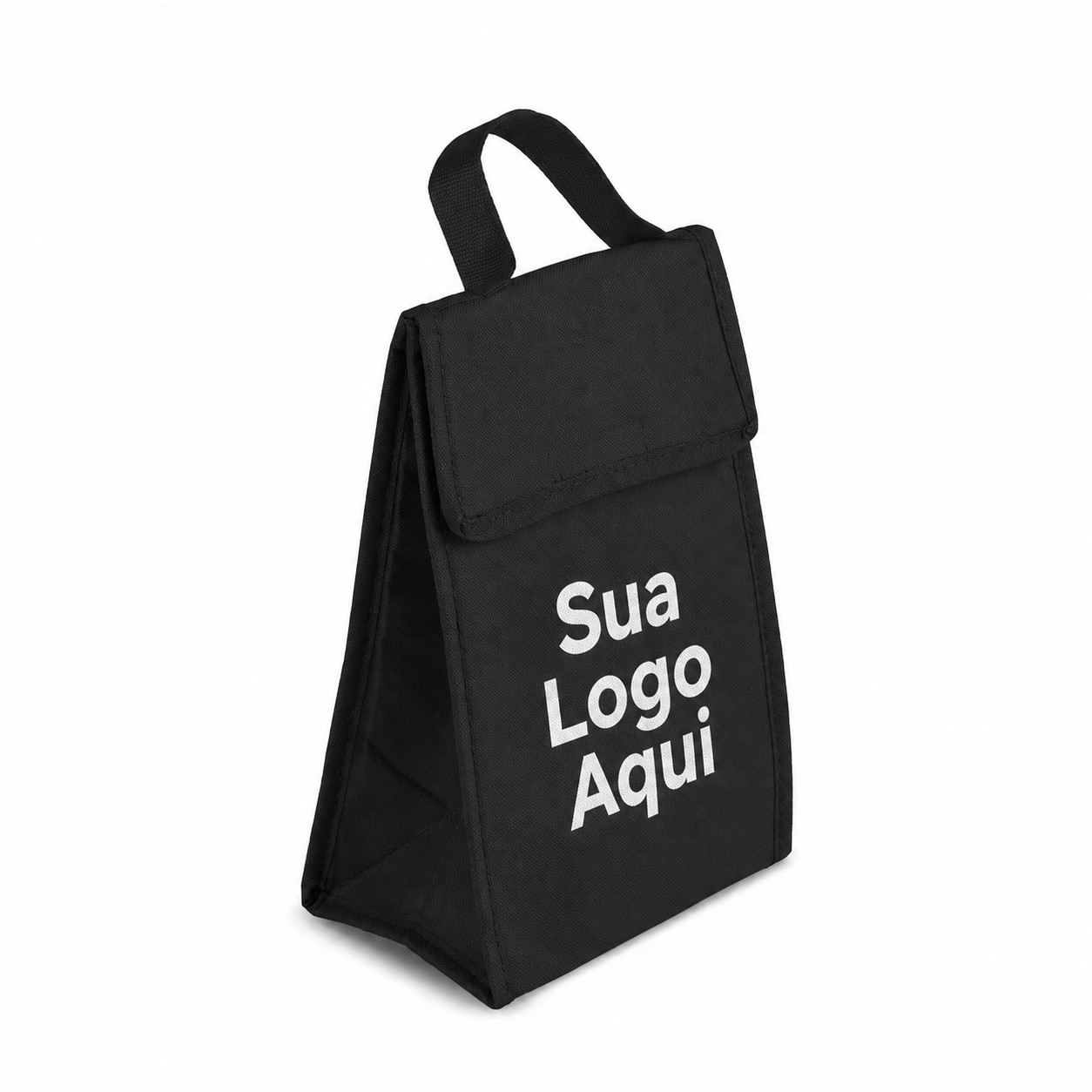 Bolsa Térmica em TNT 80G/M² 27X17X10,5CM Personalizada Preto | Personalizado com Logo | Personizi