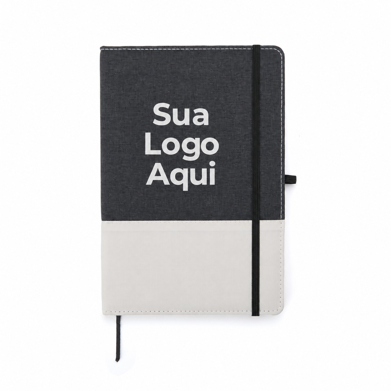 Caderno A5 Poliéster 14x2cm Personalizado Bege | Personalizado com Logo | Personizi