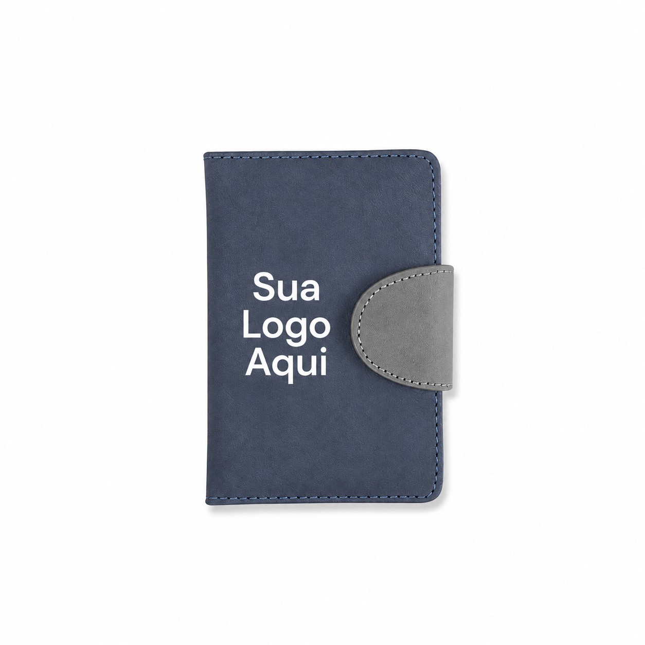 Caderneta Couro Sintético 14x10cm Personalizado Azul | Personalizado com Logo | Personizi