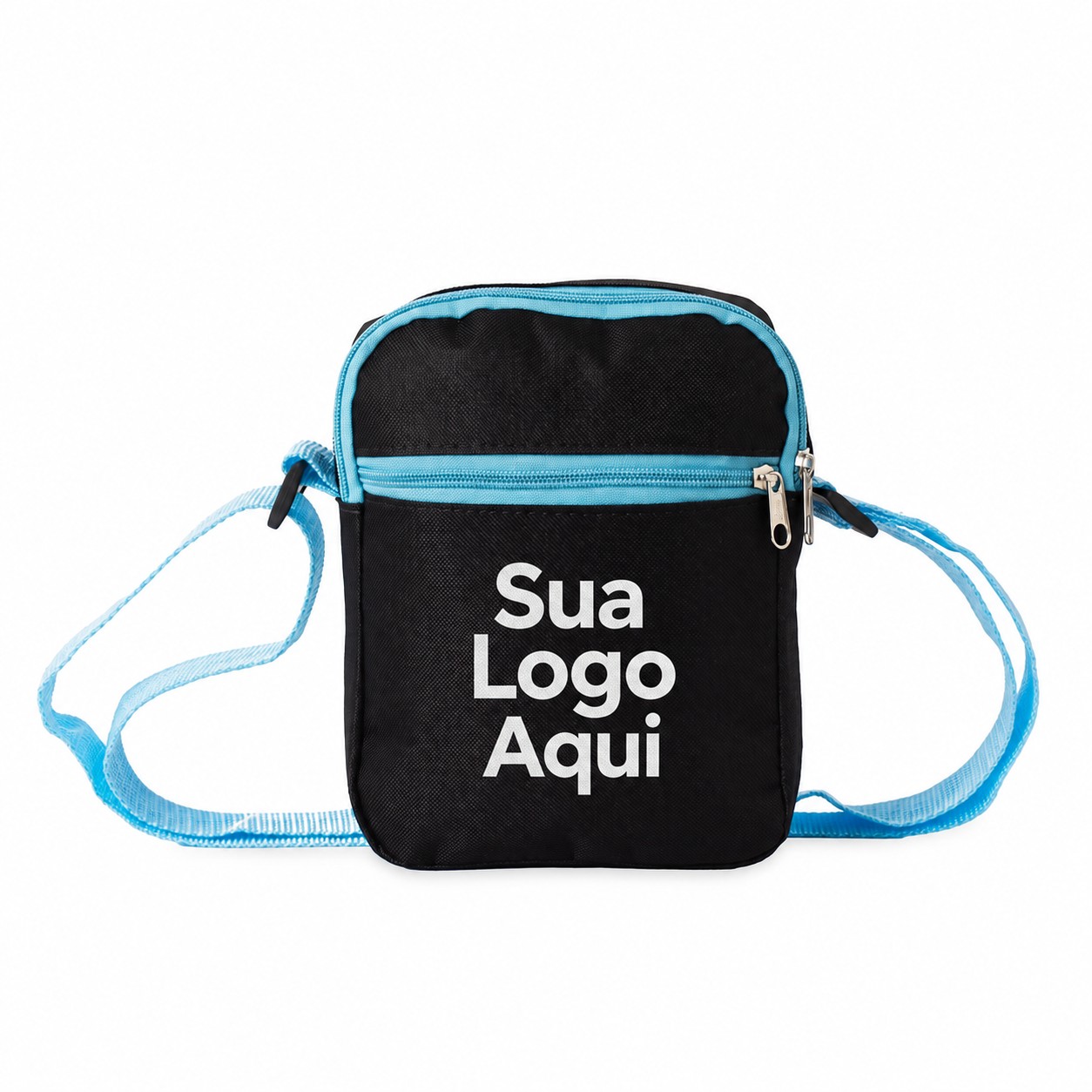 Bolsa de Ombro 21x17cm Personalizada Azul Claro | Personalizado com Logo | Personizi