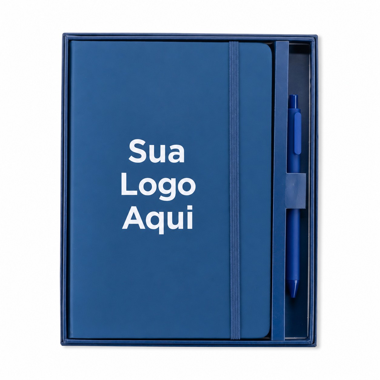 Kit Executivo 2 Peças 22x18cm Personalizado Azul | Personalizado com Logo | Personizi