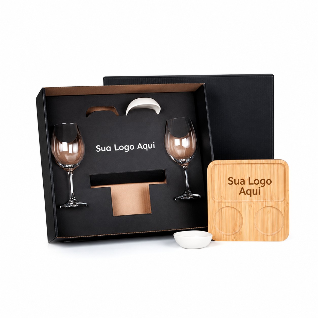 Kit p/ Petisco, Patê e 5 Pçs 22x21cm Personalizado Vinho | Personalizado com Logo | Personizi