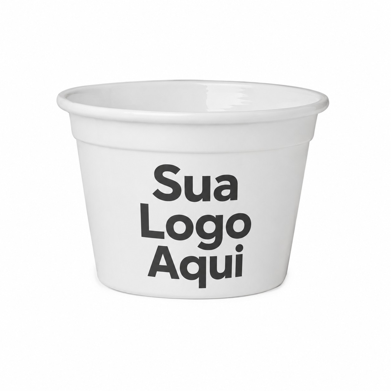 Balde Multiuso 750ml Personalizado Branco | Personalizado com Logo | Personizi