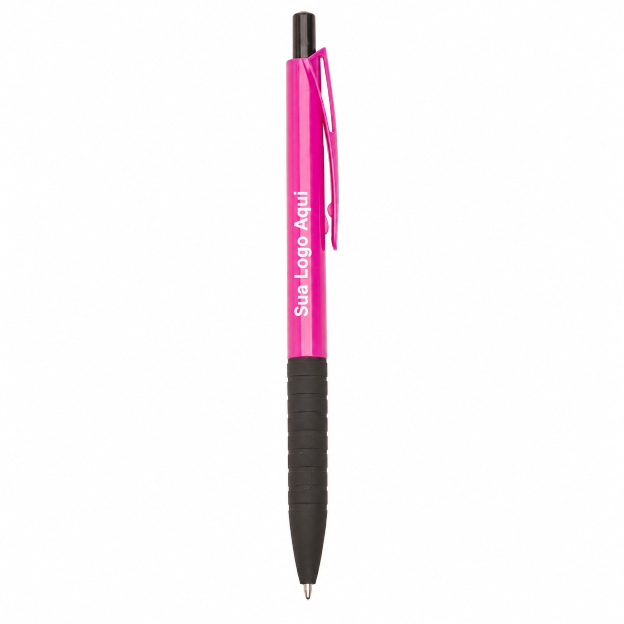 Caneta Plástica 14x1cm Personalizada Mod.2 Rosa | Personalizado com Logo | Personizi