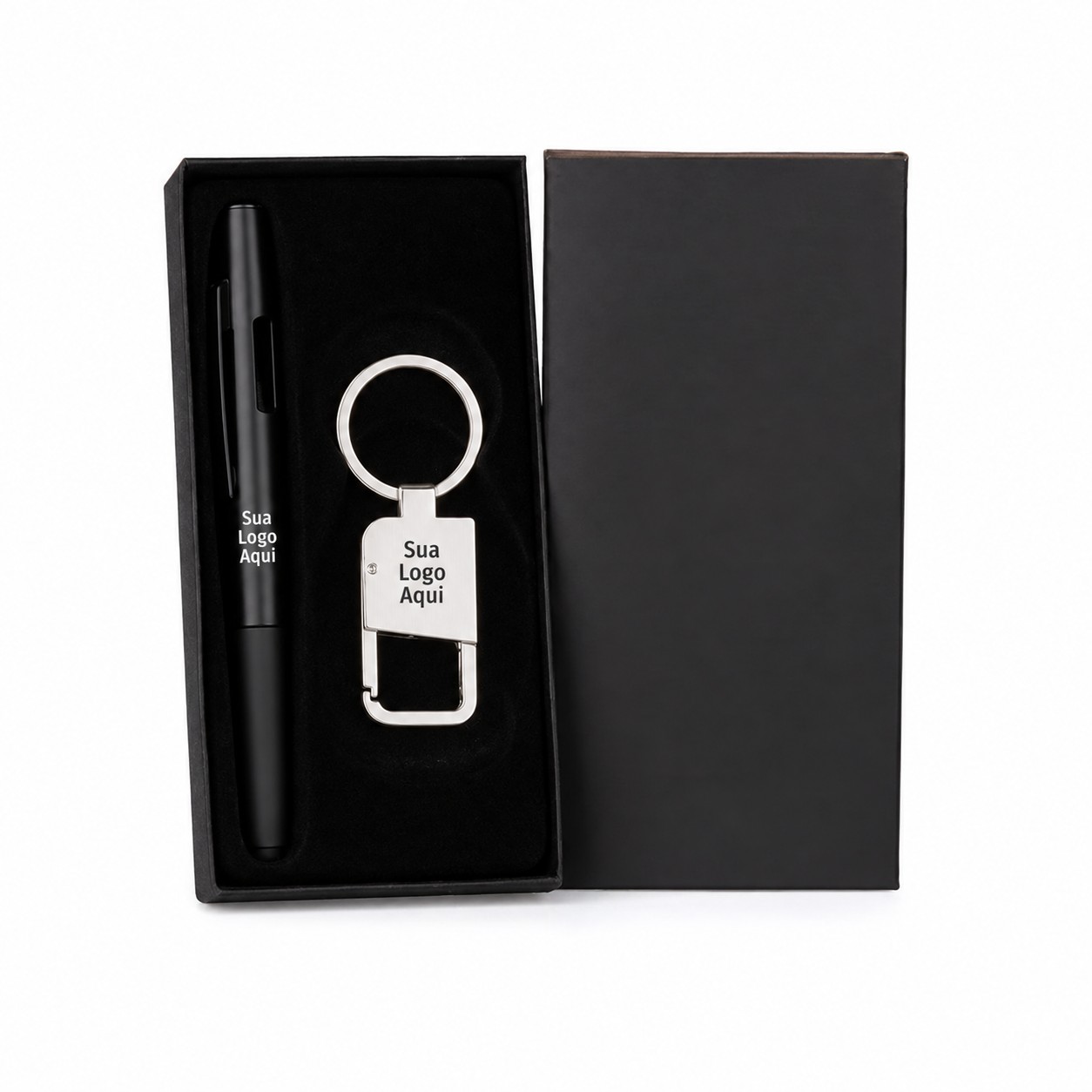 Caneta e Chaveiro Personalizada Preto | Personalizado com Logo | Personizi