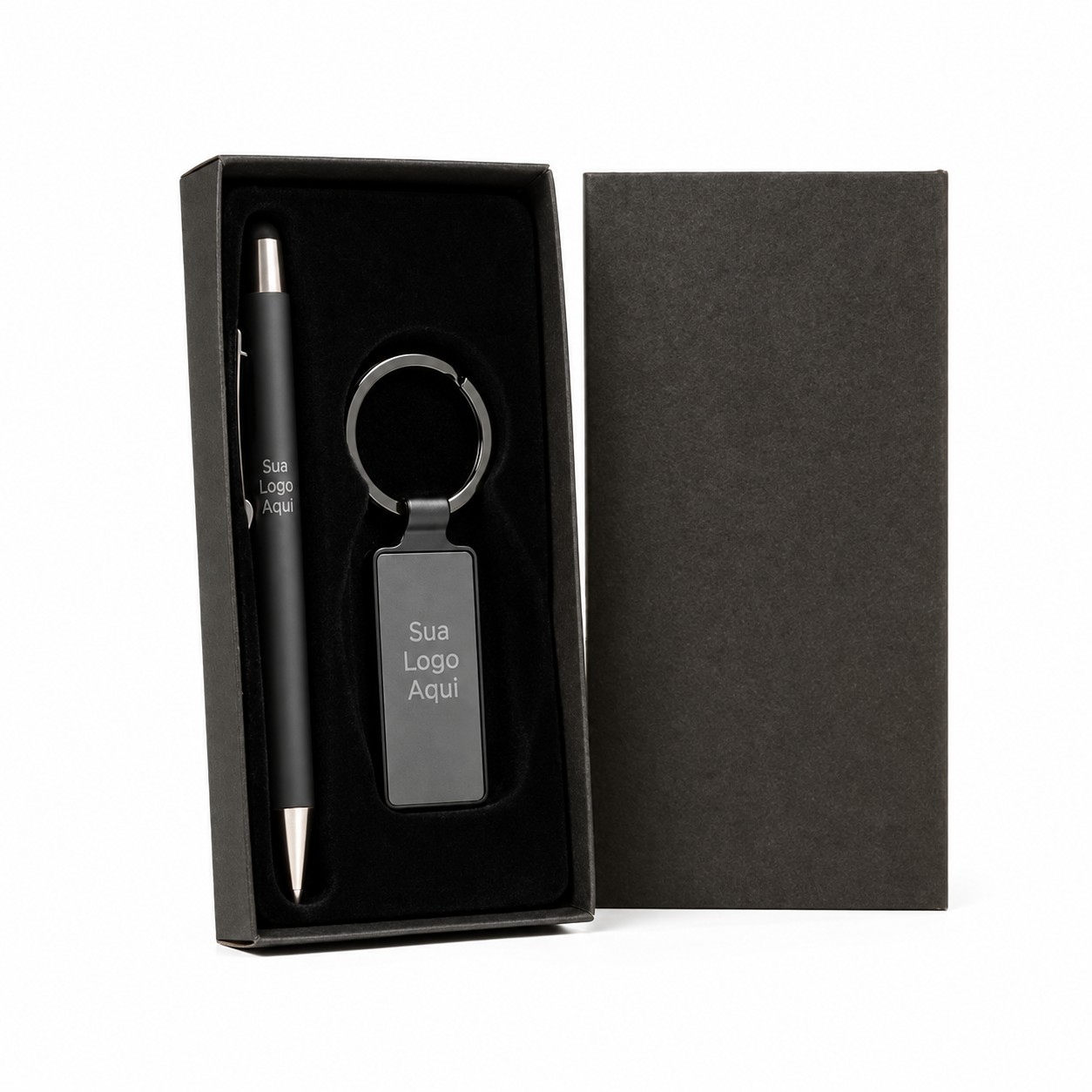 Caneta Chaveiro em Metal Retangular Personalizada Única | Personalizado com Logo | Personizi