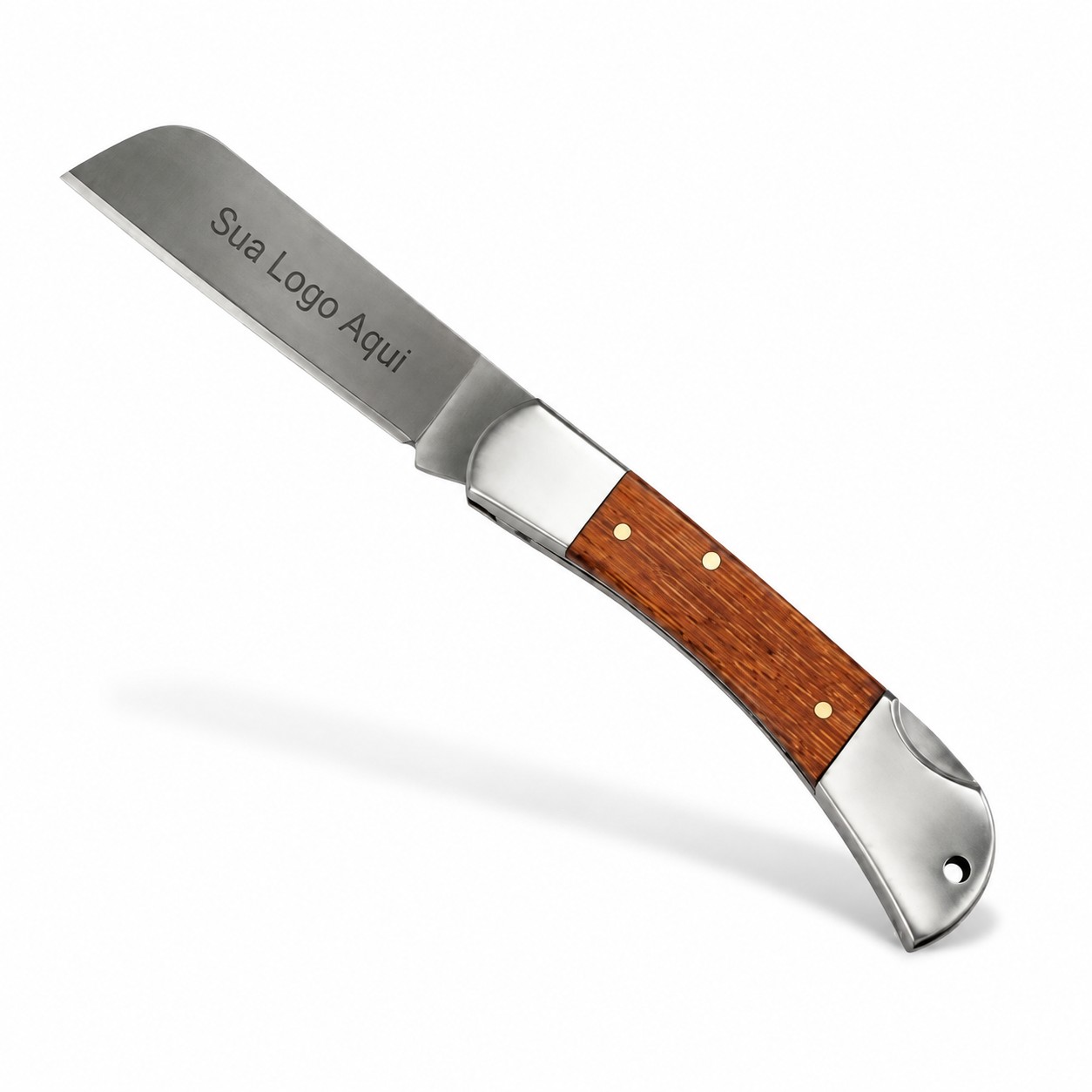 Canivete 3" Cabo com Detalhes em Madeira Personalizado Única | Personalizado com Logo | Personizi