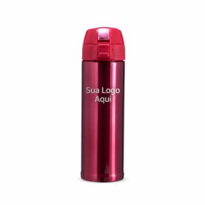 Garrafa Térmica 480ml Personalizada Mod.3 Rosa Escuro | Personalizado com Logo | Personizi