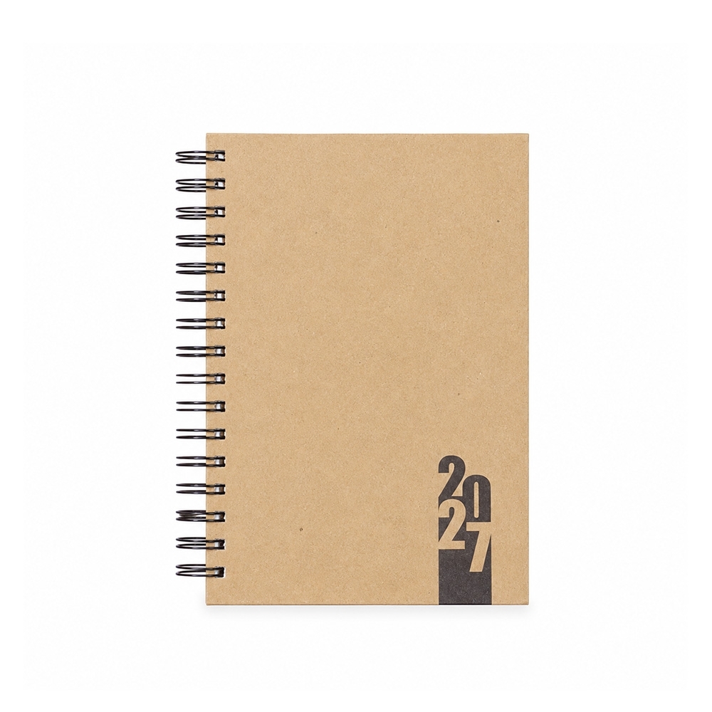 Agenda Diária Kraft 2027 21x15cm Personalizada Kraft | Personalizado com Logo | Personizi