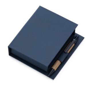 Bloco de Anotações com Caneta e Autoadesivo 11x12cm Personalizada Azul | Personalizado com Logo | Personizi