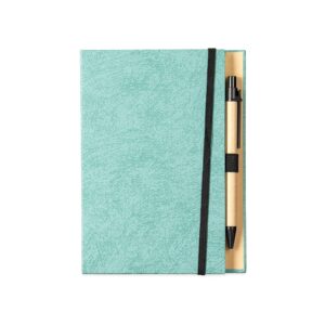 Bloco de Anotações com Autoadesivos e Caneta 18x13cm Personalizada Azul | Personalizado com Logo | Personizi