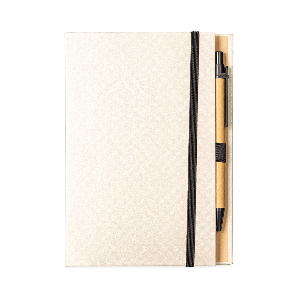 Bloco de Anotações com Autoadesivos e Caneta 18x13cm Personalizada Branco | Personalizado com Logo | Personizi