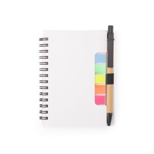 Bloco de Anotações com Autoadesivos e Caneta 14x11cm Personalizada Branco | Personalizado com Logo | Personizi