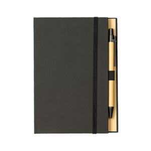 Bloco de Anotações com Autoadesivos e Caneta 18x13cm Personalizada Preto | Personalizado com Logo | Personizi