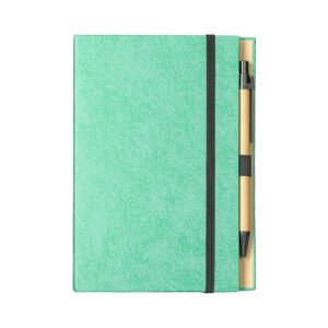 Bloco de Anotações com Autoadesivos e Caneta 18x13cm Personalizada Verde | Personalizado com Logo | Personizi