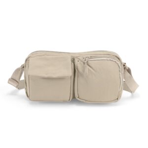 Bolsa de Ombro Nylon 25x13cm Personalizada Bege | Personalizado com Logo | Personizi