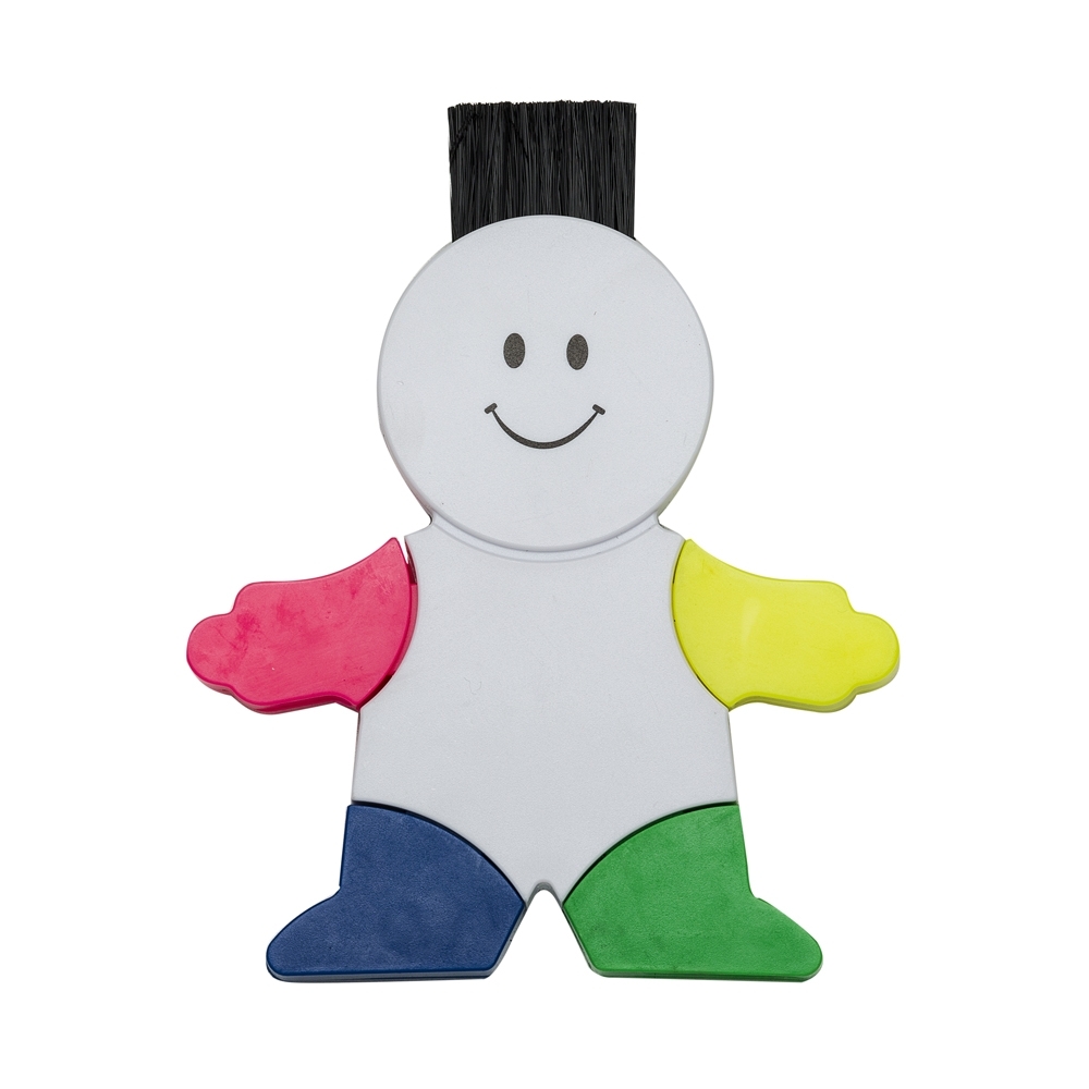 Marca Texto Formato Boneco c/ Limpa Teclado Personalizado Branco | Personalizado com Logo | Personizi