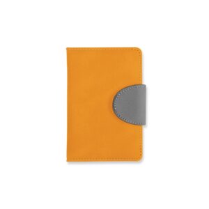 Caderneta Couro Sintético 14x10cm Personalizado Laranja | Personalizado com Logo | Personizi