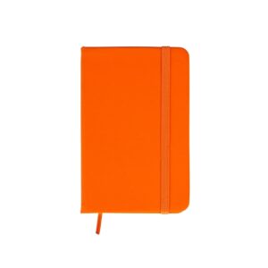 Caderneta Emborrachada S/ Pauta 14x9cm Personalizado Laranja | Personalizado com Logo | Personizi