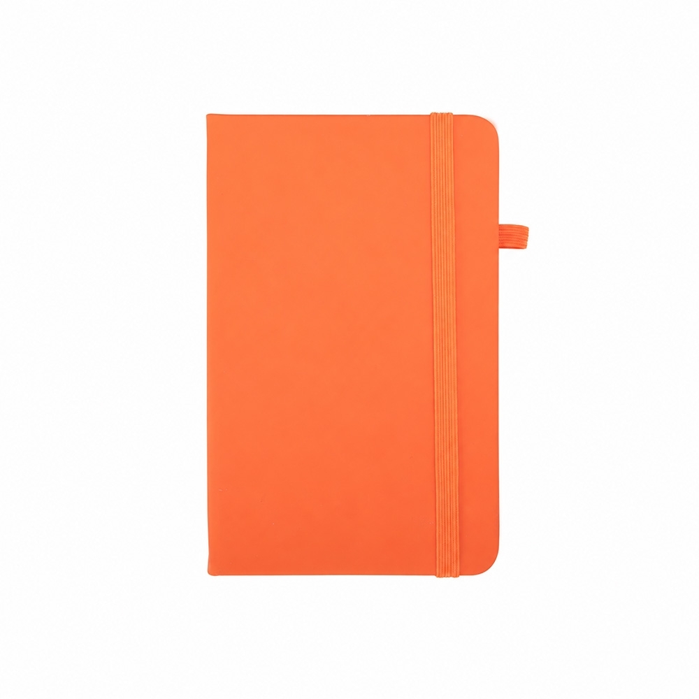 Caderneta Emborrachada 14x9cm Personalizado Laranja | Personalizado com Logo | Personizi