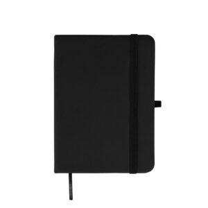 Caderneta Emborrachada 18x13cm Personalizado Preto | Personalizado com Logo | Personizi