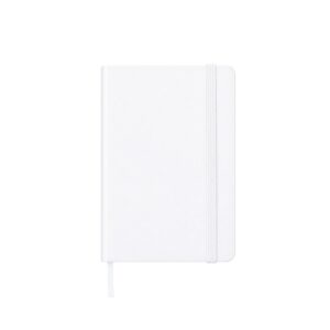 Caderneta Emborrachada sem Pauta 14x9cm Personalizado Branco | Personalizado com Logo | Personizi