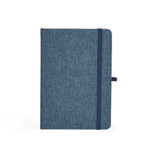 Caderneta em Linho com Porta Caneta 12x1cm Personalizada Azul | Personalizado com Logo | Personizi